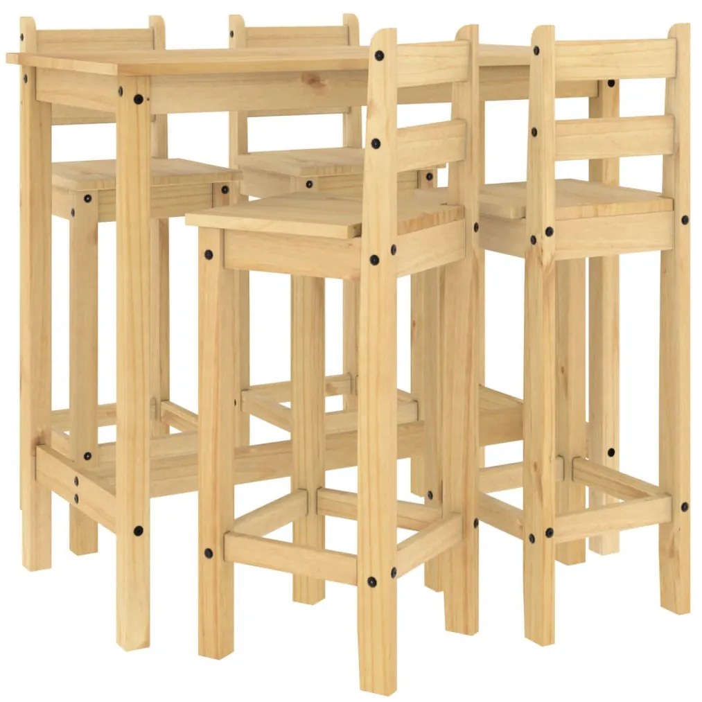 5 részes tömör fenyőfa bárszett