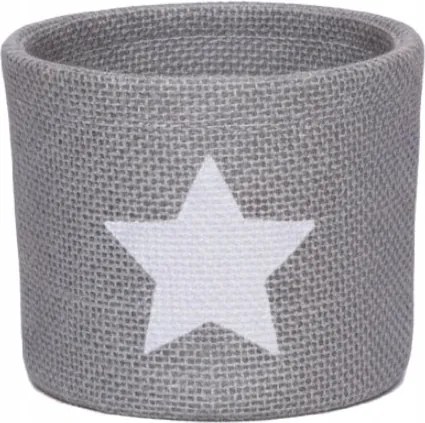 Juta virágtartó fedél, juta virágtartó csillag mintával 9,5 x ⌀12 cm szürke