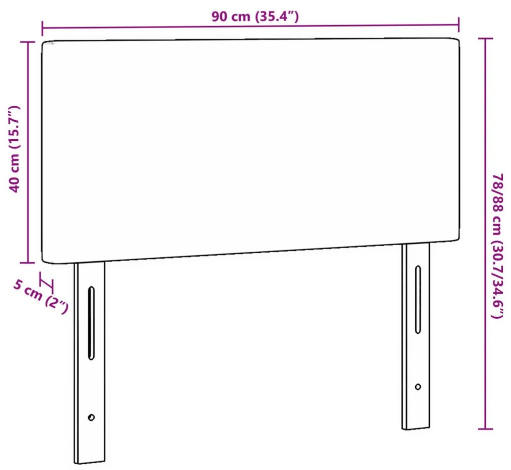 Fejtámla Egyszerű Design Világosszürke 90 cm Bársonyos Szövet