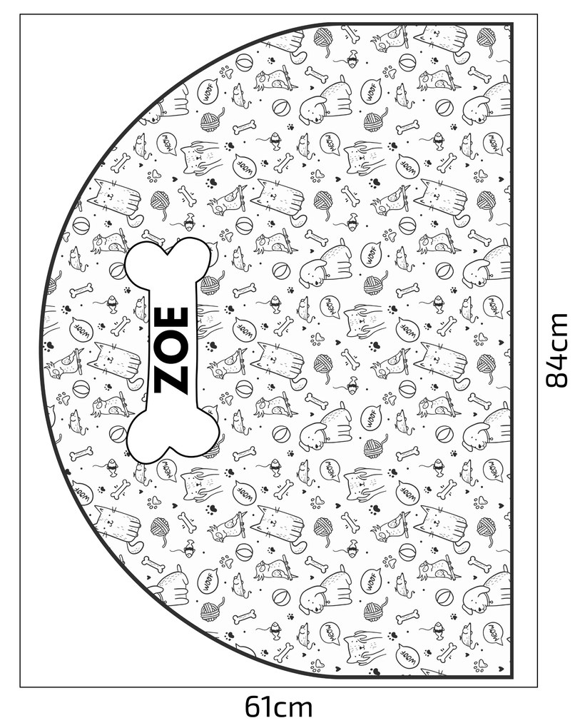 PIPPER. Védő textil falmatrica – Ív – Állatok Méret: 83x60cm, Indíték: névvel