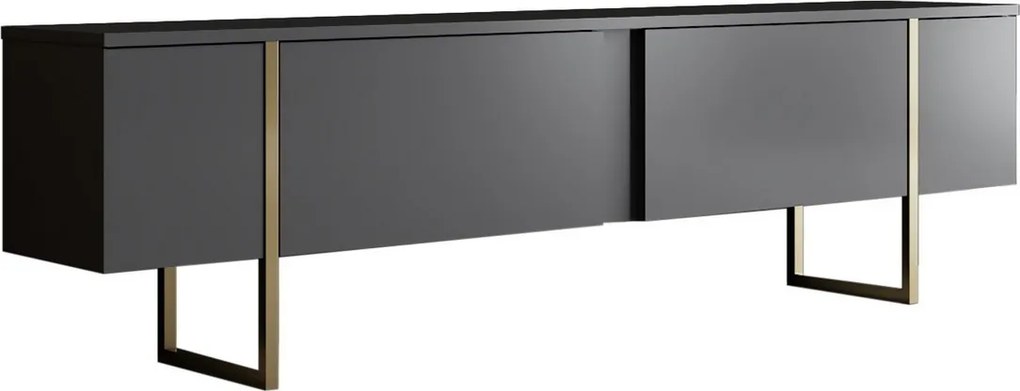 Luxe Anthracite and Gold TV-asztal