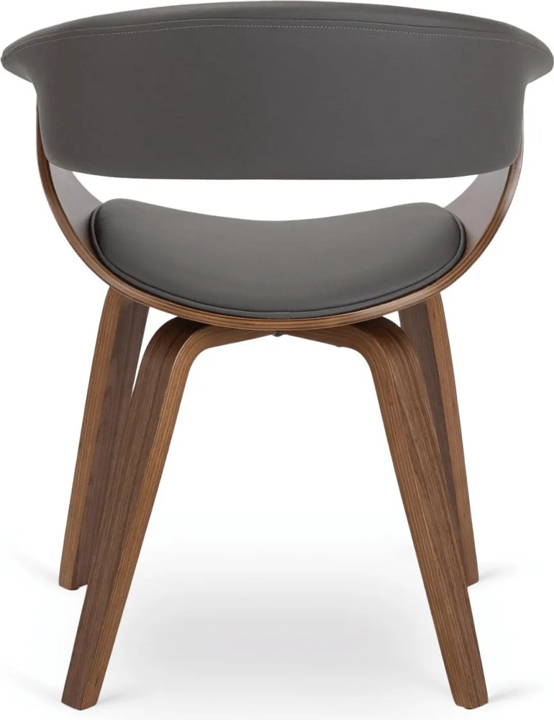 Krzesło GARY Ekoskóra Szare/Orzech