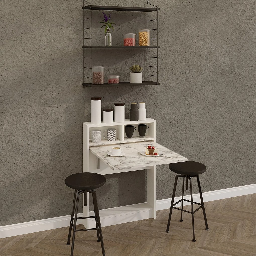 Összecsukható asztal Bracked - Carrara Marble