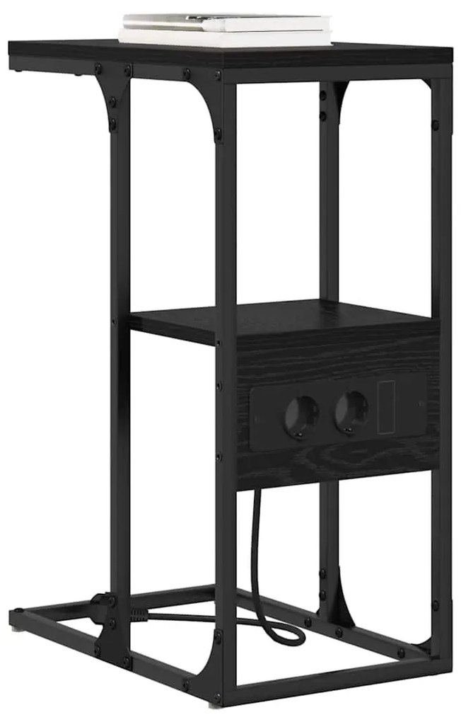 Éjjeliszekrény fiókkal Musta tammi 41.5 x 26 x 60.5 cm Faanyag