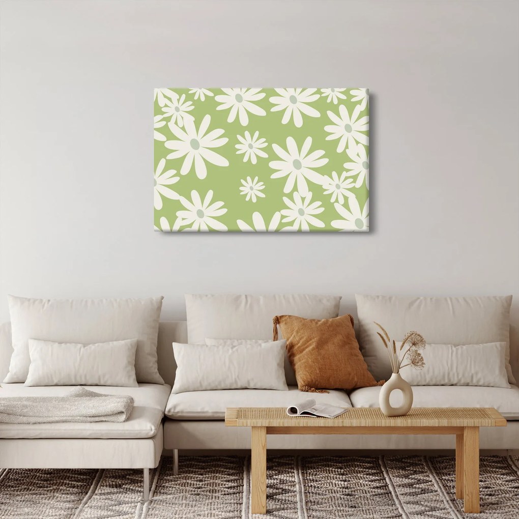 Kép - Hippik, zöld virágok N⁰1 (90x60 cm)