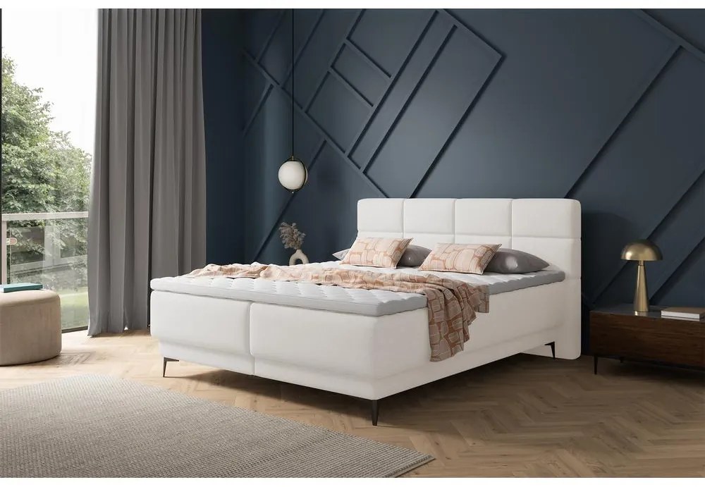 Kontinentális franciaágy 140 cm Riviera 140 (ágyráccsal és matraccal) (tárolóhellyel) (fehér + fekete). 1099652