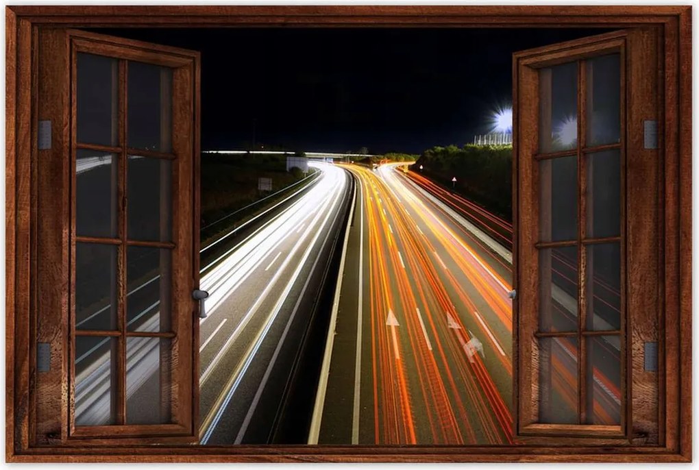 Poszterek 60x40 Autópálya Utca Éjszaka