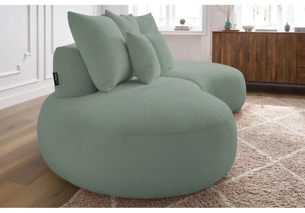 Világoszöld buklé szövet kanapé 260 cm Saint-Germain – Bobochic Paris