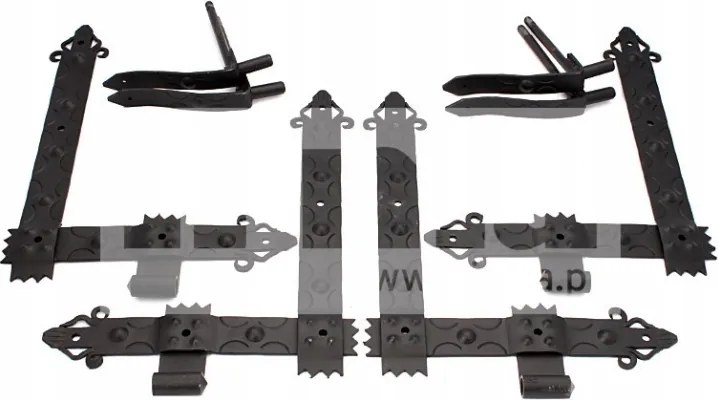 Kovácsoltvas sarokpánt Nkk 60cm kpl (kpl 4db) fekete lakkozott