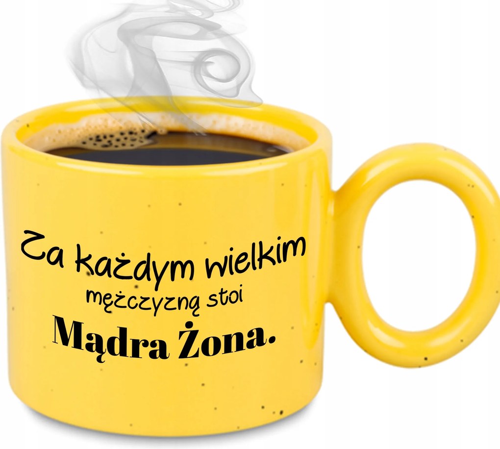 Bögre XL Sárga Ajándék Férjnek Minden Nagy Férfi mögött Okos Feleség áll