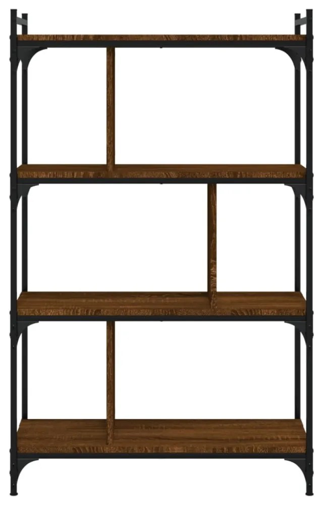 4 szintes barna tölgyszínű fa könyvespolc 76 x 32 x 123 cm