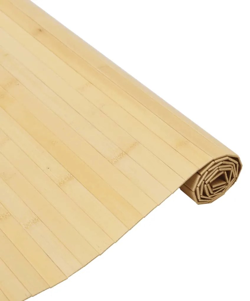négyszögletű világos természetes bambusz szőnyeg 80 x 300 cm
