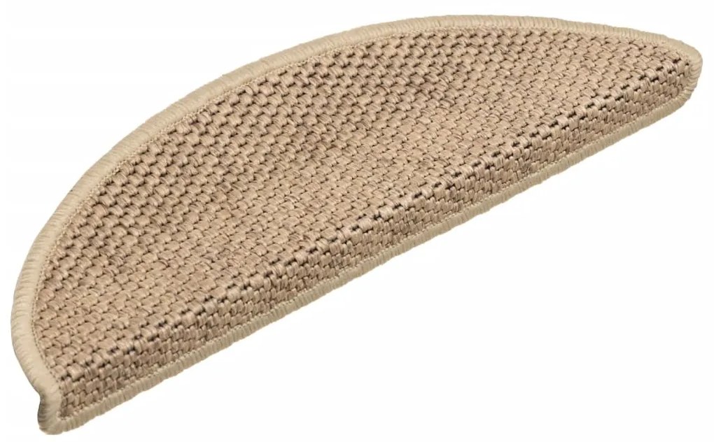 15 db szizál hatású homokszínű öntapadó lépcsőszőnyeg 56x17x3cm