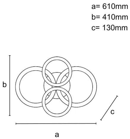 LED dimmelhető felületre szerelhető csillár LED/150W/230V 3000-6500K + távirányító