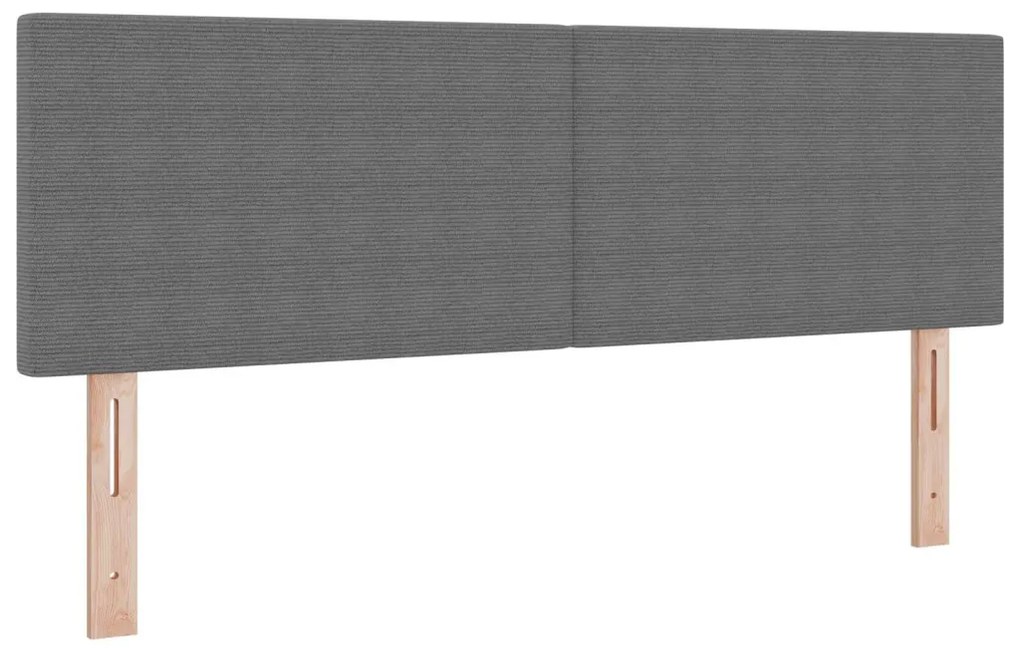 Fejtámla Egyszerű Design Világosszürke 160 cm Kordbársony Szövet
