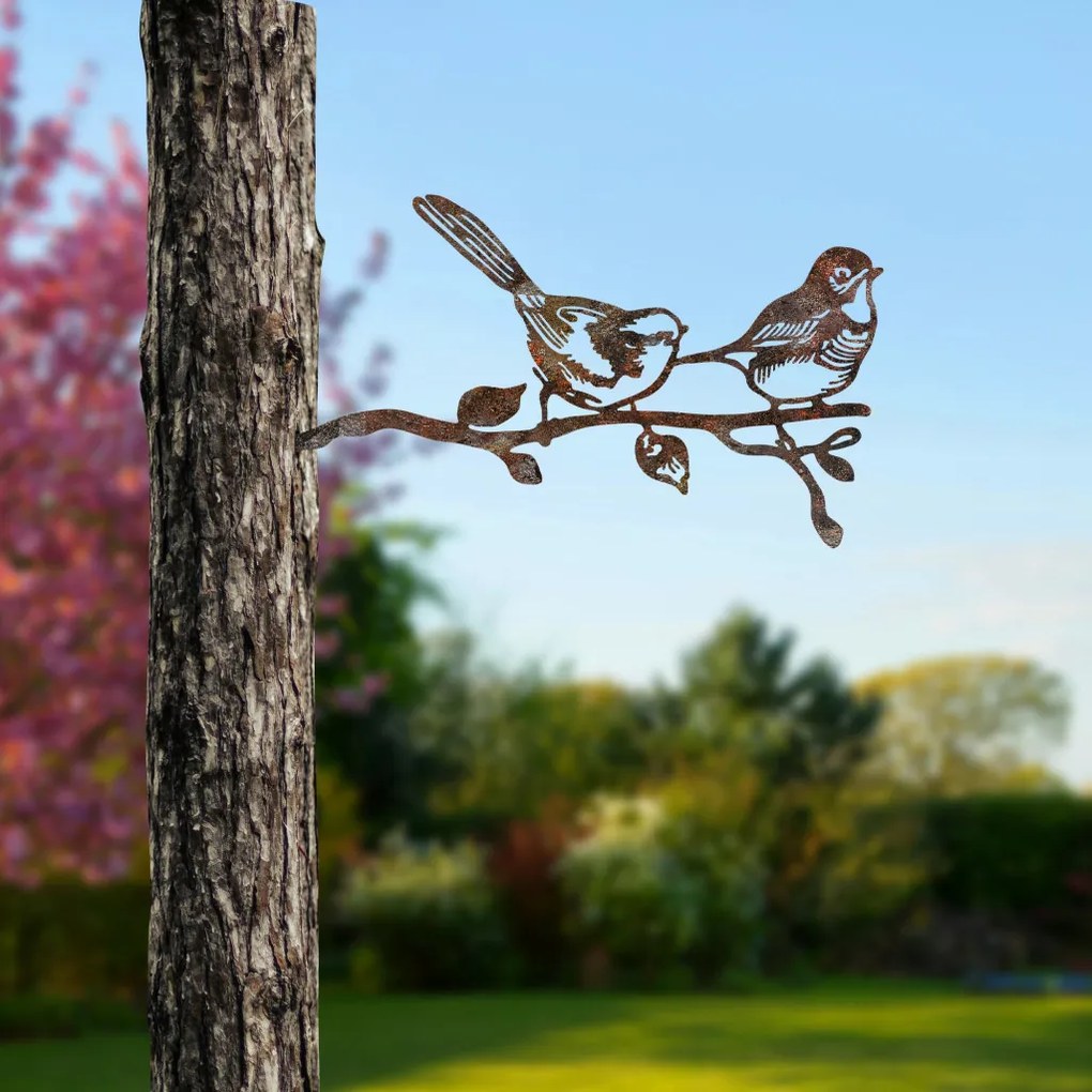 Bird fém kerti dísztárgy, barna, 50×26 cm