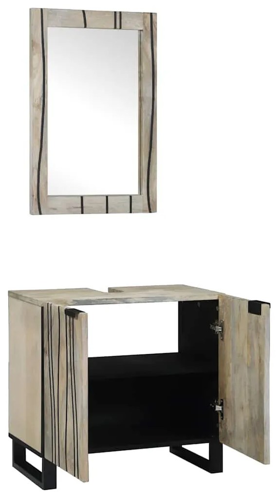 Fürdőszoba bútor szett polcokkal 2 pcs Fehér 62 x 33 x 58 cm