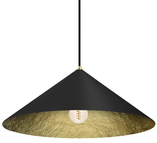 Csillár zsinóron FUJI 1xE27/60W/230V átm. 50 cm fekete/arany