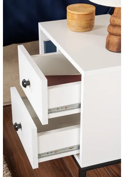 Éjjeliszekrény GLIMMER 50x45,2 cm fehér/fekete