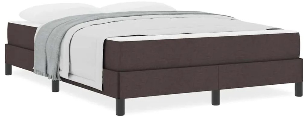 Boxrugós ágy matracmal sötétbarna 140 x 190 cm szövet