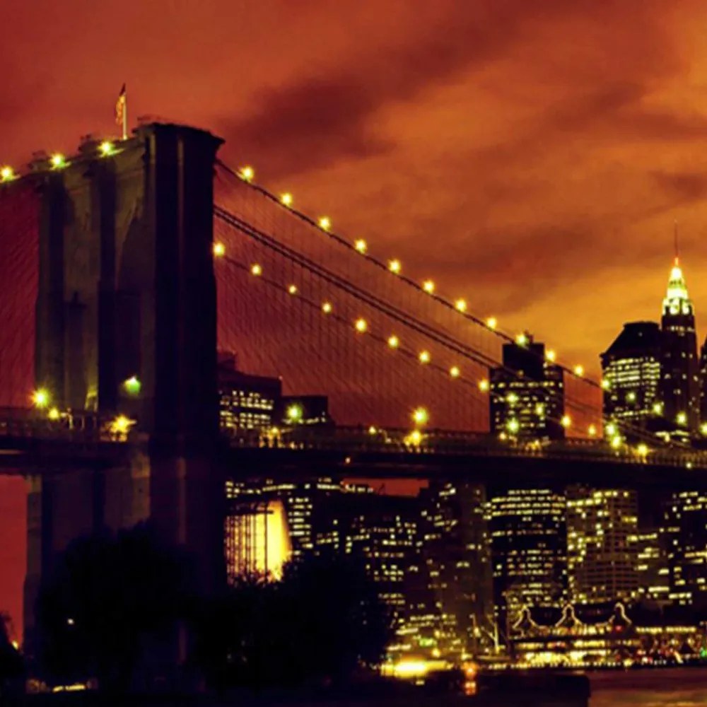Gario Paraván Brooklyn híd és Manhattan naplementében Méret: 110 x 170 cm, Kivitelezés: Klasszikus paraván