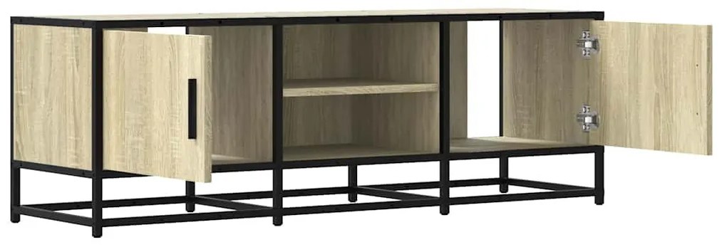 sonoma tölgy színű szerelt fa és fém TV-szekrény 120x35x41 cm