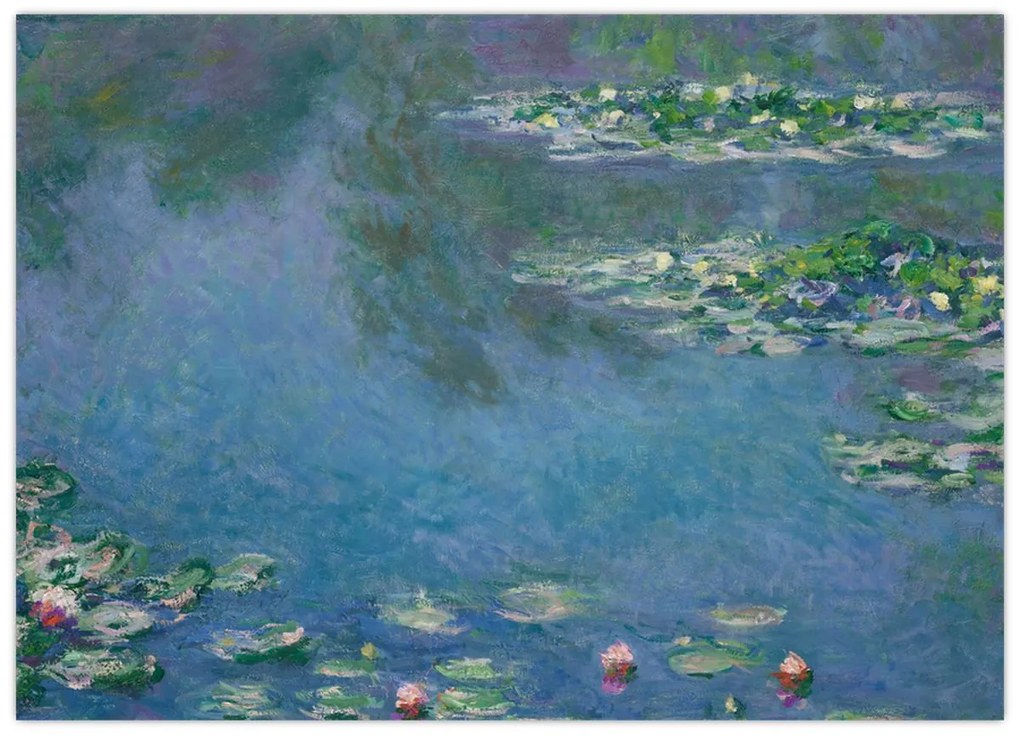 Üveg kép - Claude Monet, Water Lilies, reprodukciók (70x50 cm)