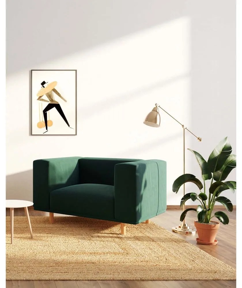 Sötétzöld bársony relaxációs fotel Kukumo – Ame Yens