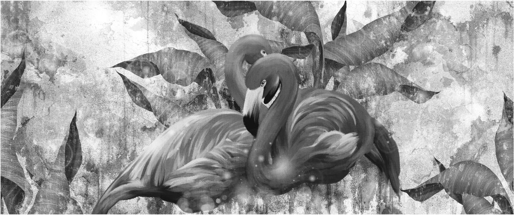 Kép - Flamingók graffiti (120x50 cm)