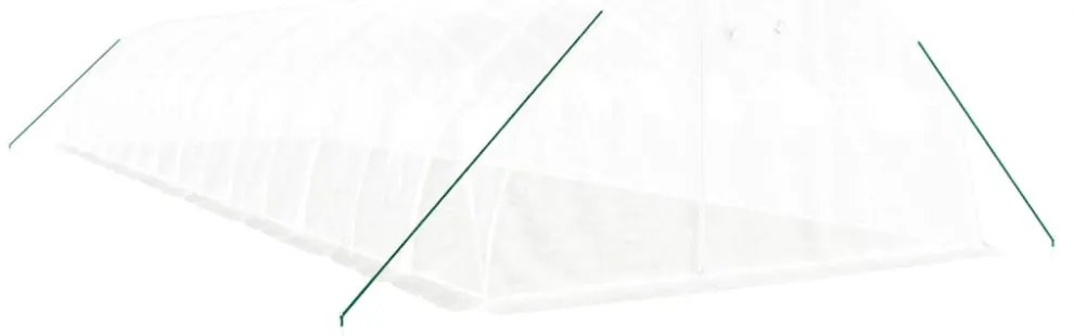 fehér acélvázas melegház 56 m² 14 x 4 x 2 m