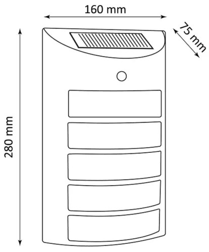 SAFFO LED/3,7V 2000 mAh IP44 napelemes fali lámpa érzékelővel