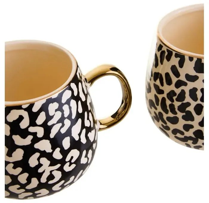 Fekete-aranyszínű agyagkerámia bögre szett 2 db-os 330 ml London – Premier Housewares