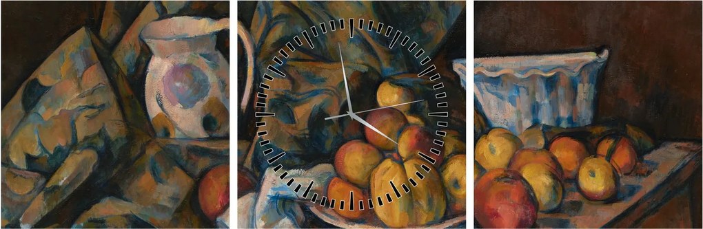 Kép - Paul Cézanne, Still Life with Apples and Peaches, reprodukciók (órával) (90x30 cm)