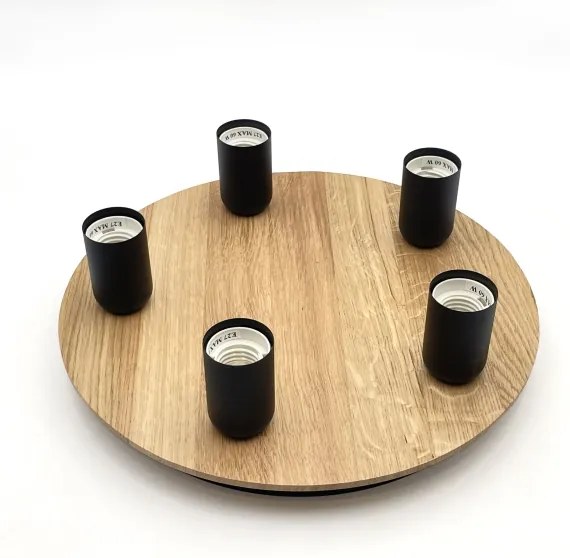 Mennyezeti lámpa DUSTY 5xE27/15W/230V átm. 34 cm tölgy/fekete