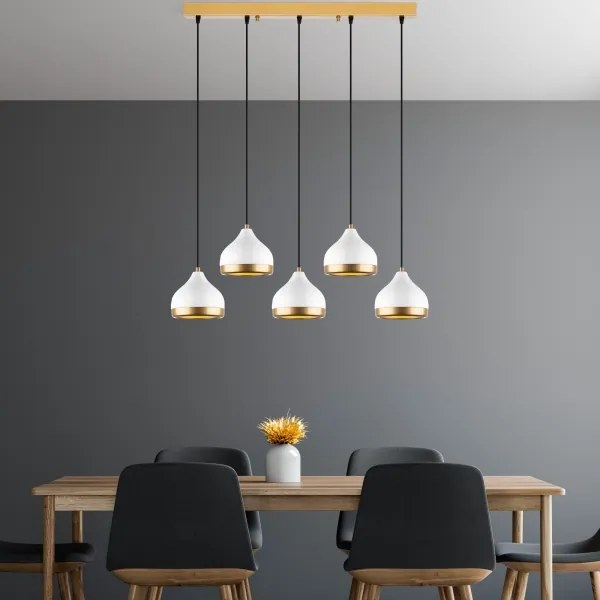 YILDO zsinóros csillár 5xE27/40W/230V fehér/arany