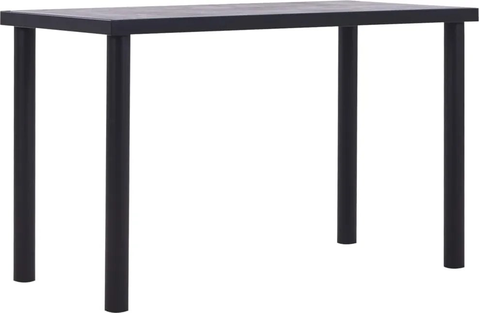 vidaXL fekete és betonszürke MDF étkezőasztal 120 x 60 x 75 cm