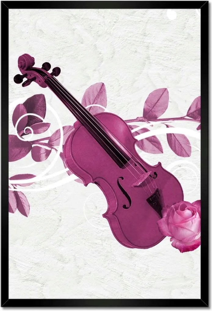 Poszterek keretben 40x60 Hegedű Zene Virágok