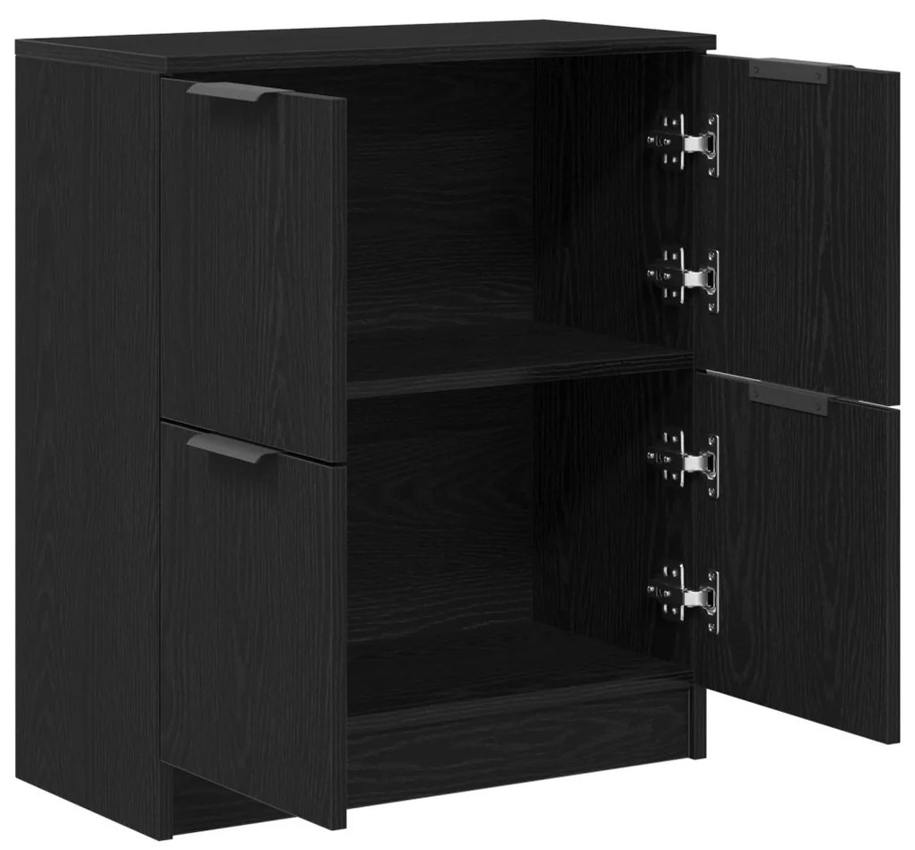 vidaXL Széf Fekete tölgy 60 x 30 x 70 cm Faanyag