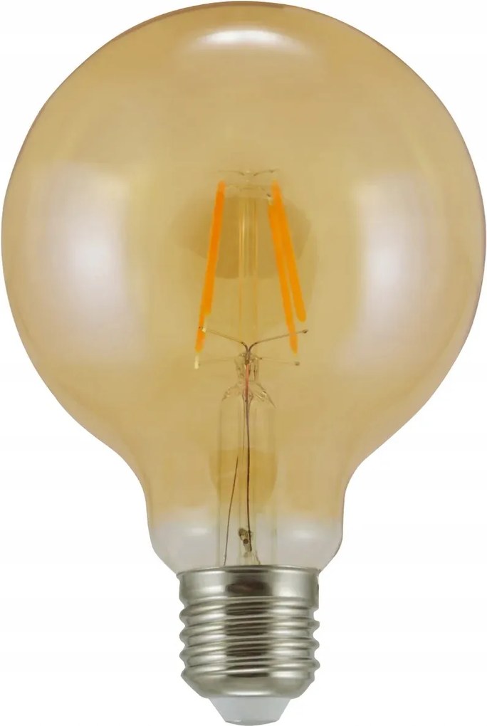 Dekorációs Led izzó Filament borostyán golyó E27 meleg fény Polux