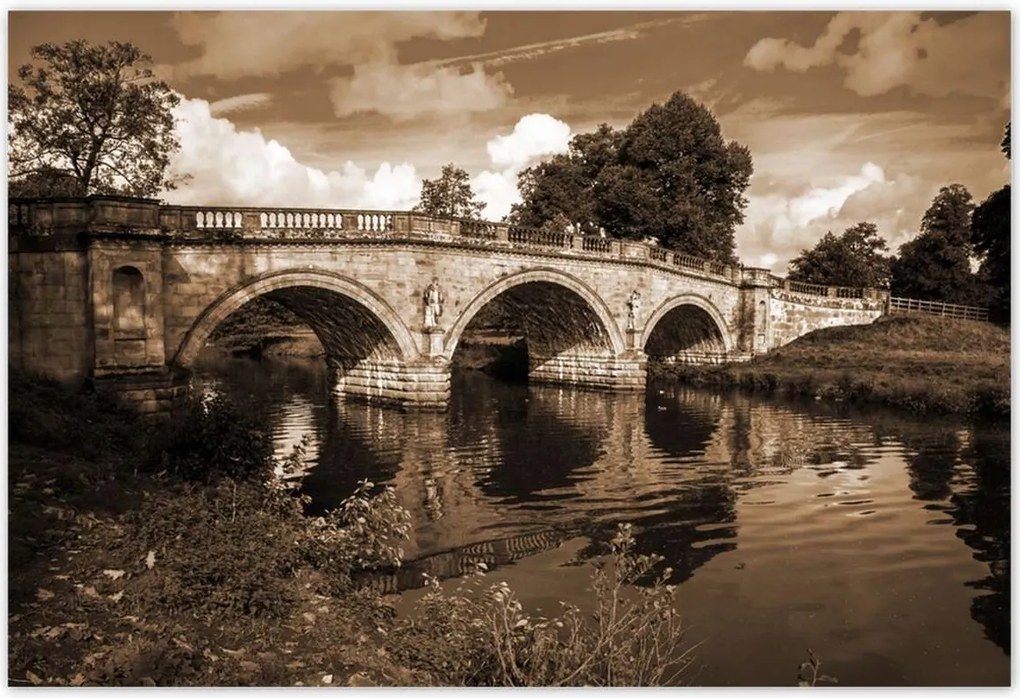 Poszterek 155x105 Híd a szépia folyón