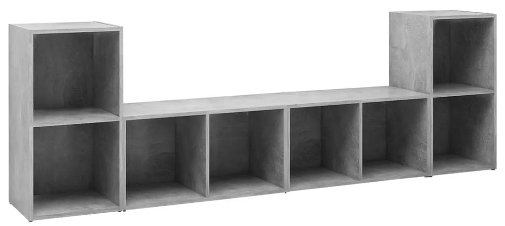 4 db betonszürke szerelt fa TV-szekrény 72 x 35 x 36,5 cm