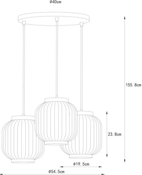 Lucide 13435/03/31 - Csillár zsinóron GOSSE 3xE27/40W/230V porcelán