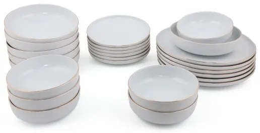 24 darabos porcelán étkészlet, fehér/arany