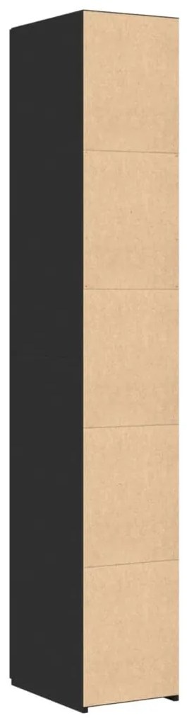 fekete szerelt fa magasszekrény 30 x 42,5 x 185 cm