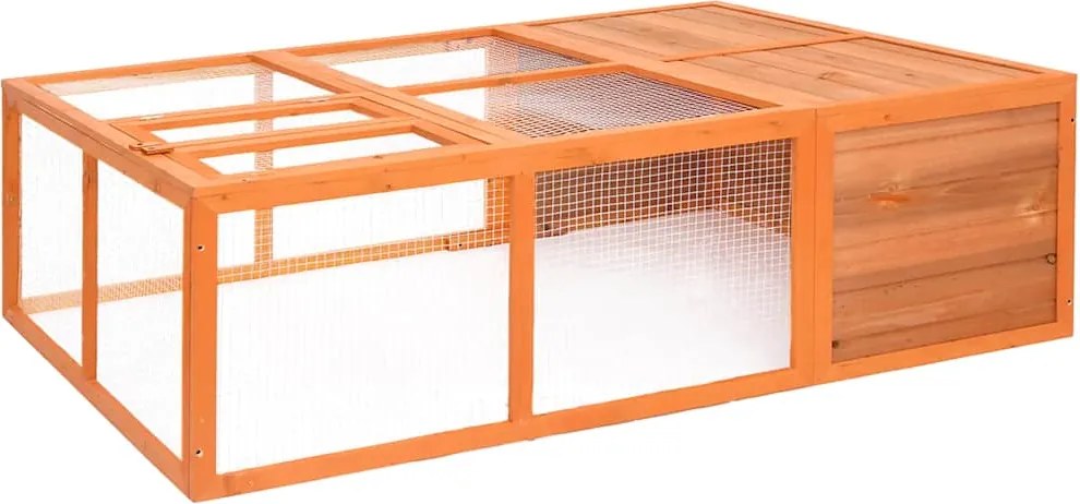 vidaXL tömör fenyőfa kerti állatketrec 150 x 100 x 50 cm