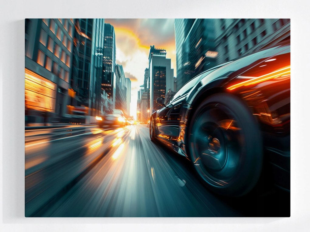 Poszter Város Utca Forgalom Autó Utazás 80x60