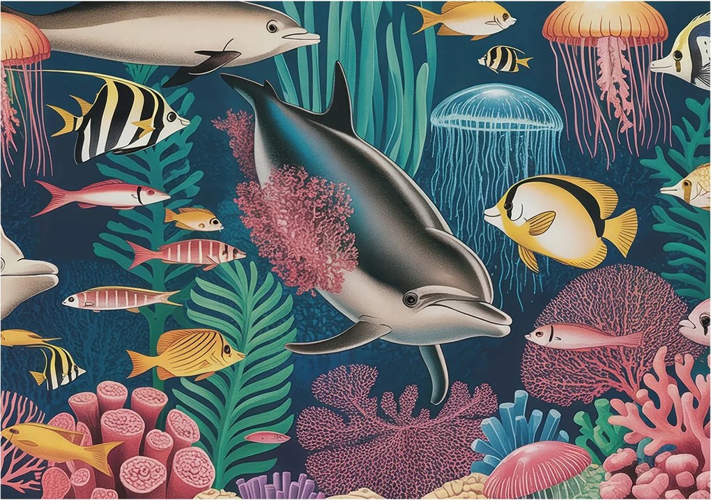 Flizelin tapéta Flizelin fali prémium víz alatti állatvilág 312x219