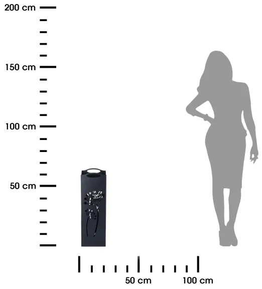 Fém esernyőtartó INDUSTRIAL 60x21 cm fekete
