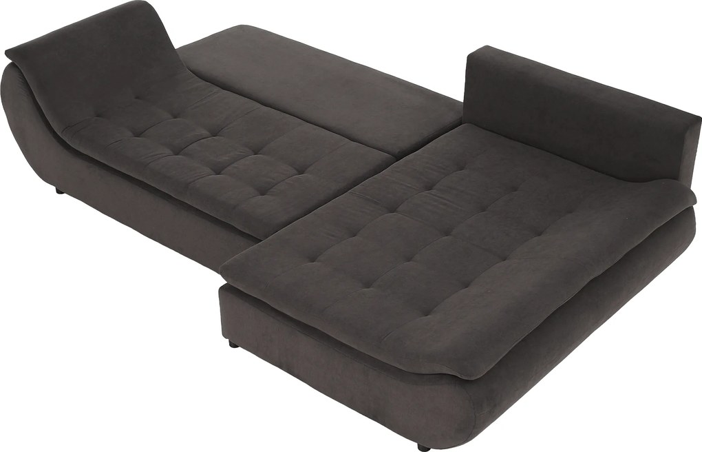 Ülőgarnitúra, szürkésbarna/sárga, szövet, jobbos, BRATO