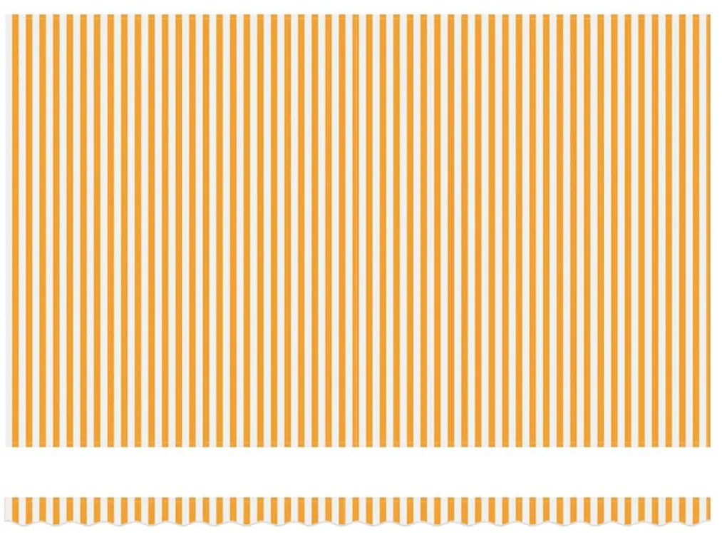 Behúzható napellenző Narancs és fehér 500x300 cm szövet